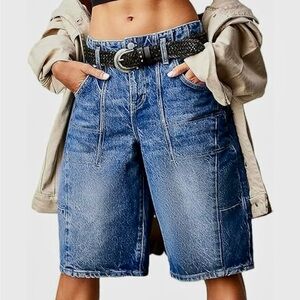 Baggy barrel jean shorts